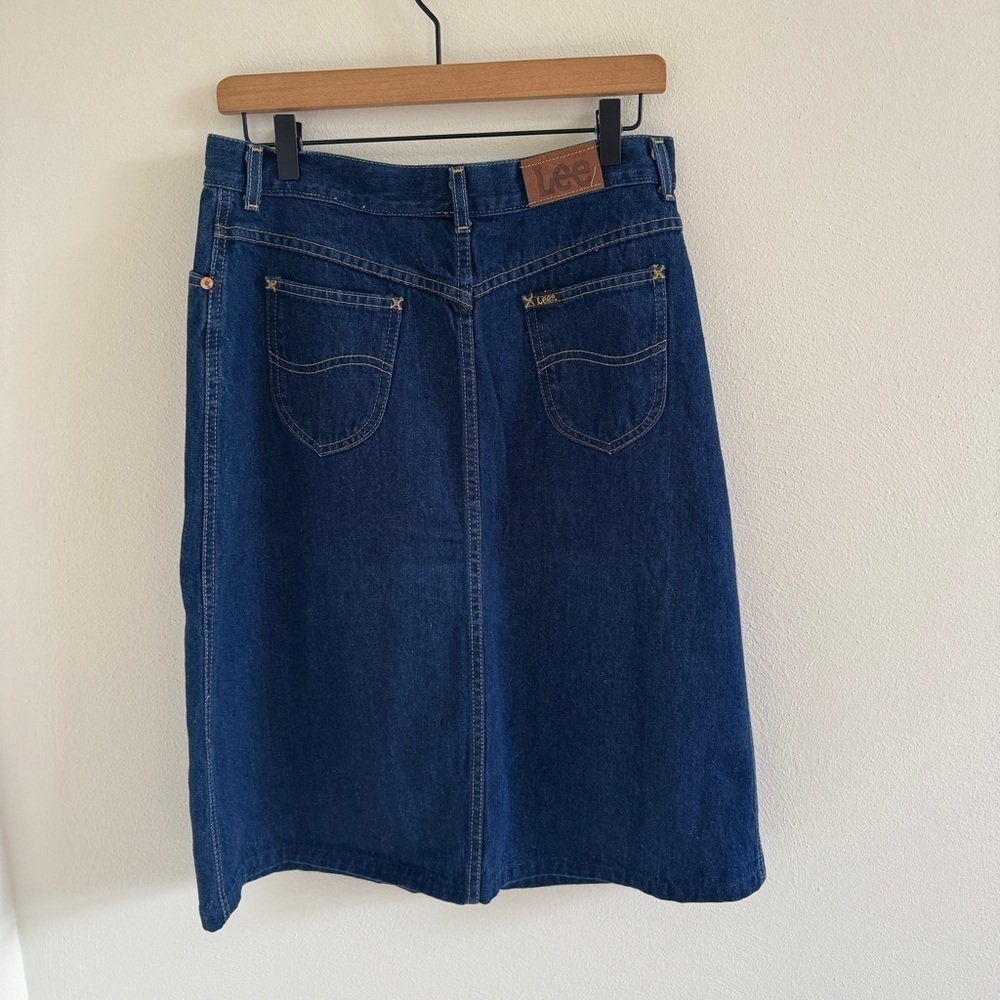 Vintage LEE dark wash midi skirt large